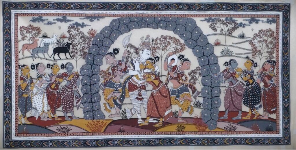Kunjaban rash- traditional Odisha pattachitra on silk